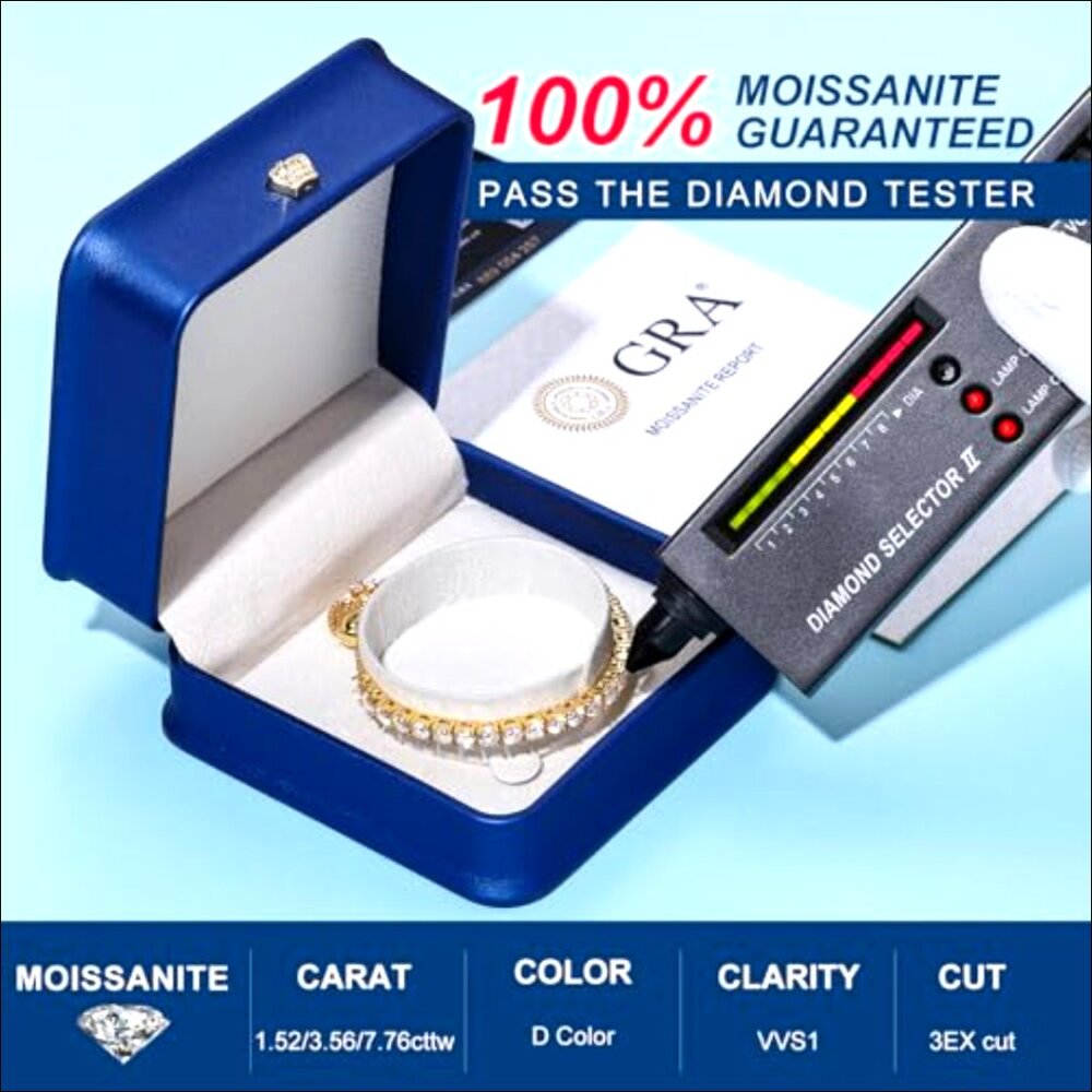 Adjustable Moissanite Tennis Bracelet 1.79ct S925 Sterling Silver Women's